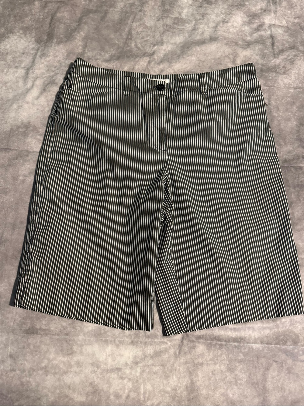 Anne Klein Black and White Pinstripe Shorts